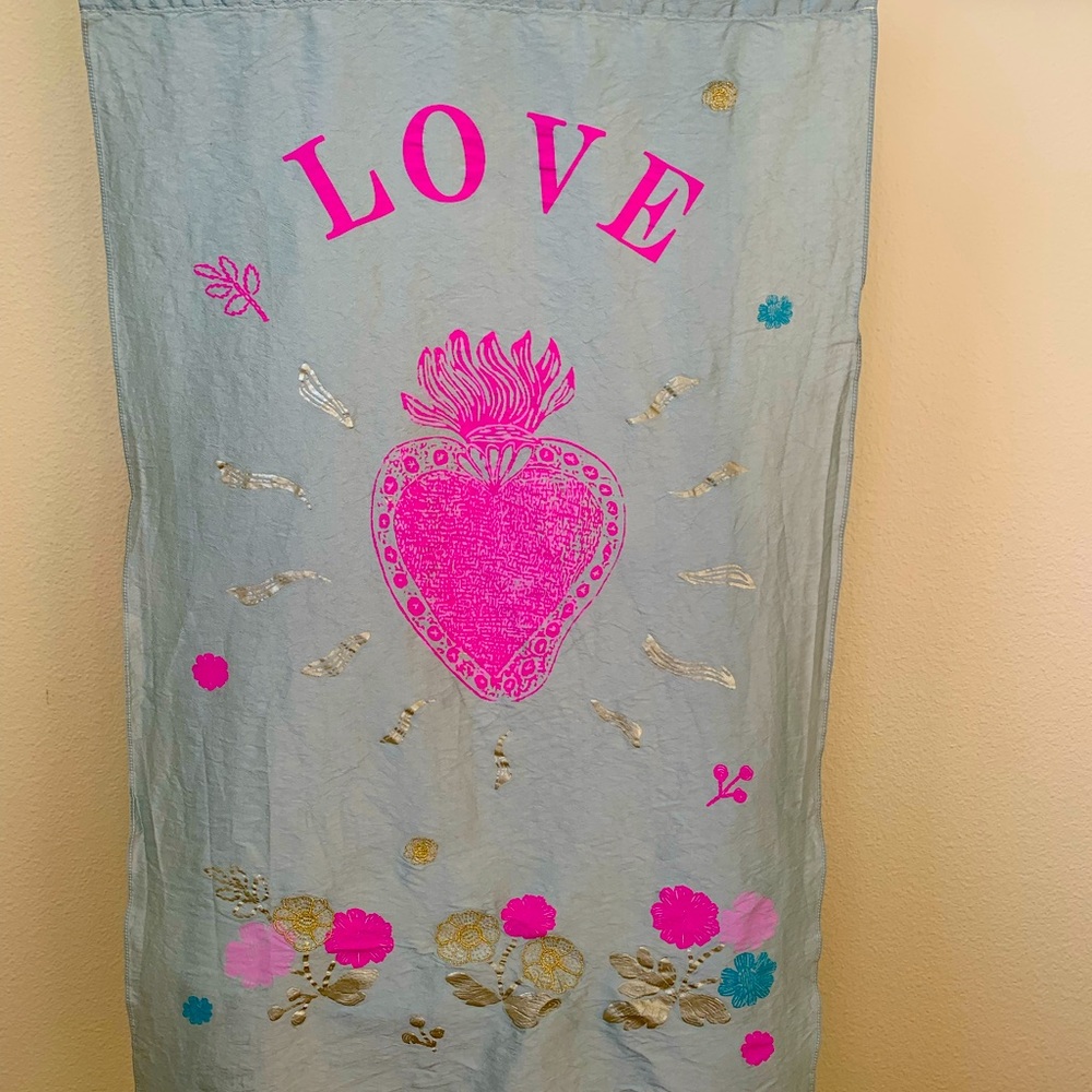 Rachel Ashwell Shabby Chic Couture Raw Silk Banner NWOT